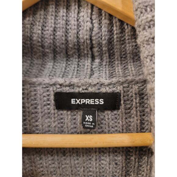 Express Grey Open Front Cardigan - Picture 3 of 6